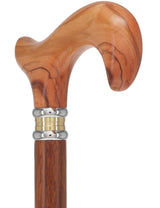 Olivewood Derby Cane - Two-Tone Collar & Ovangkol Shaft Derby Classic Walking Canes - Tophatter Daily Deals