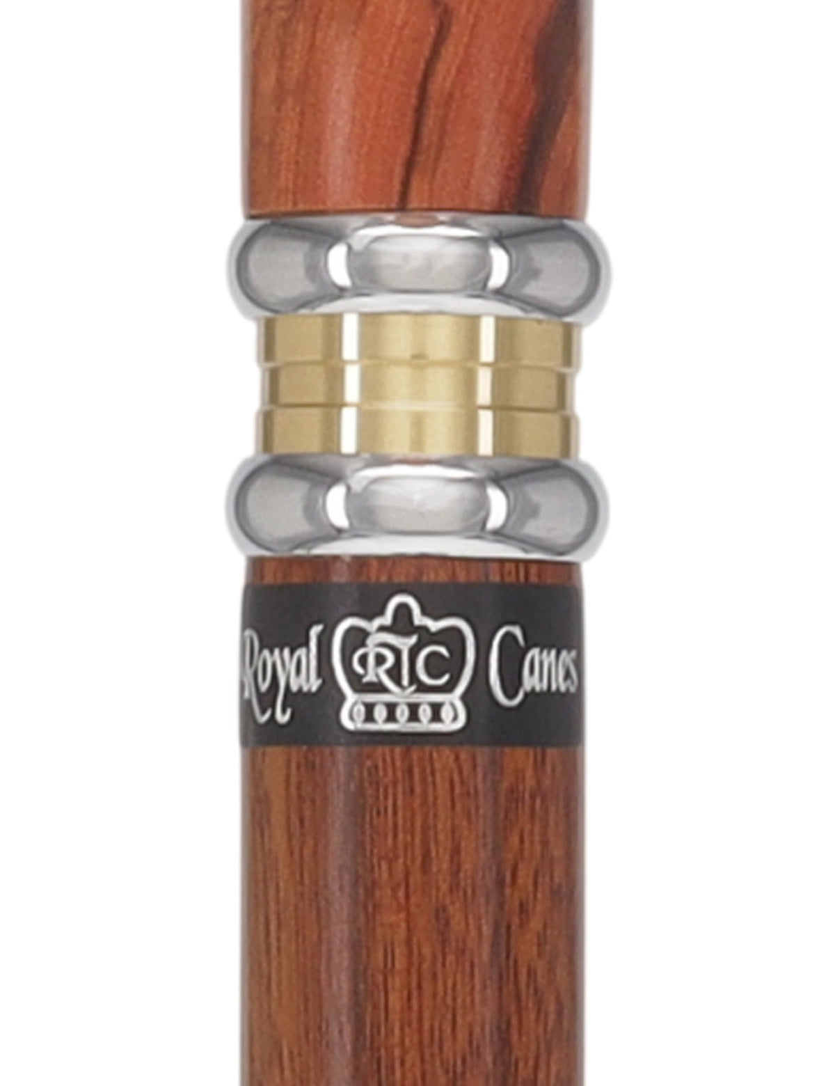 Olivewood Derby Cane - Two-Tone Collar & Ovangkol Shaft Derby Classic Walking Canes - Tophatter Daily Deals