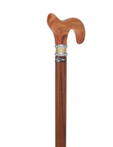 Olivewood Derby Cane - Two-Tone Collar & Ovangkol Shaft Derby Classic Walking Canes - Tophatter Daily Deals