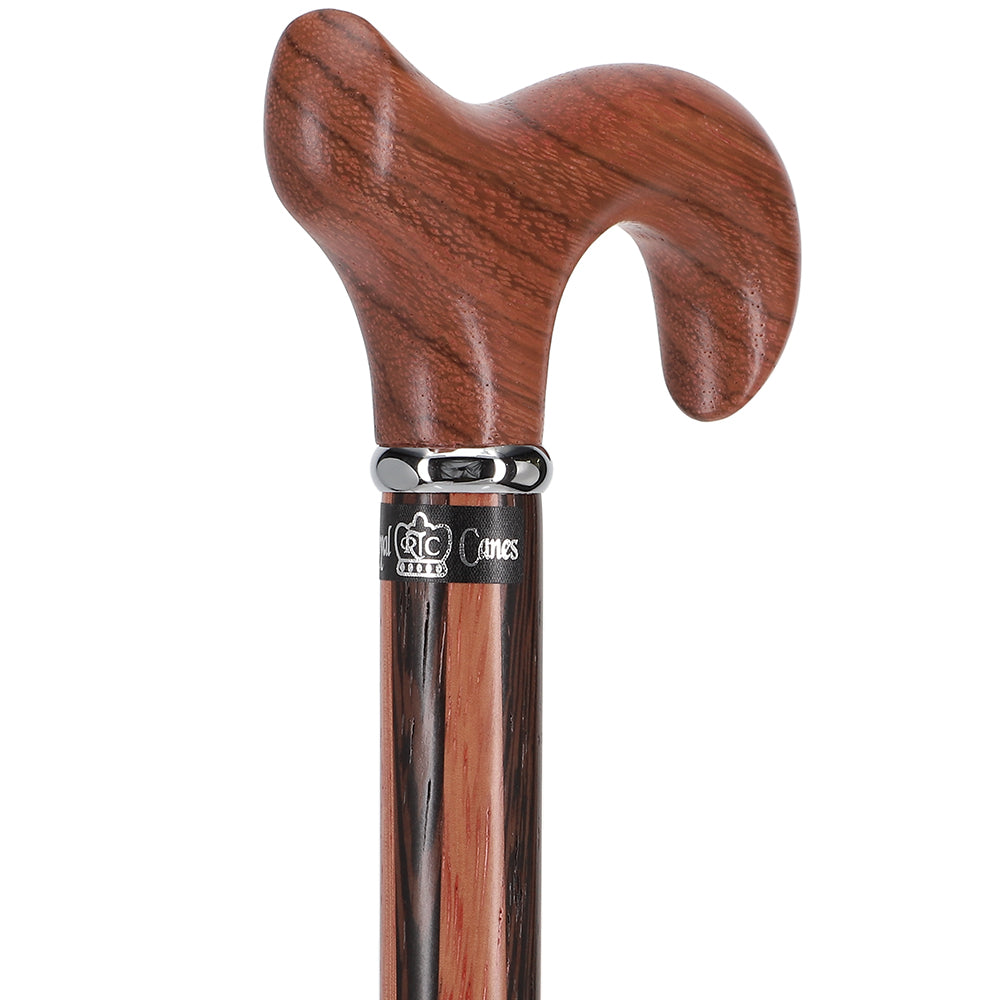 Unique Rosewood Derby: Inlaid Wenge Stripe Walking Cane Derby Classic Walking Canes - Tophatter Daily Deals