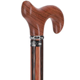 Unique Rosewood Derby: Inlaid Wenge Stripe Walking Cane Derby Classic Walking Canes - Tophatter Daily Deals