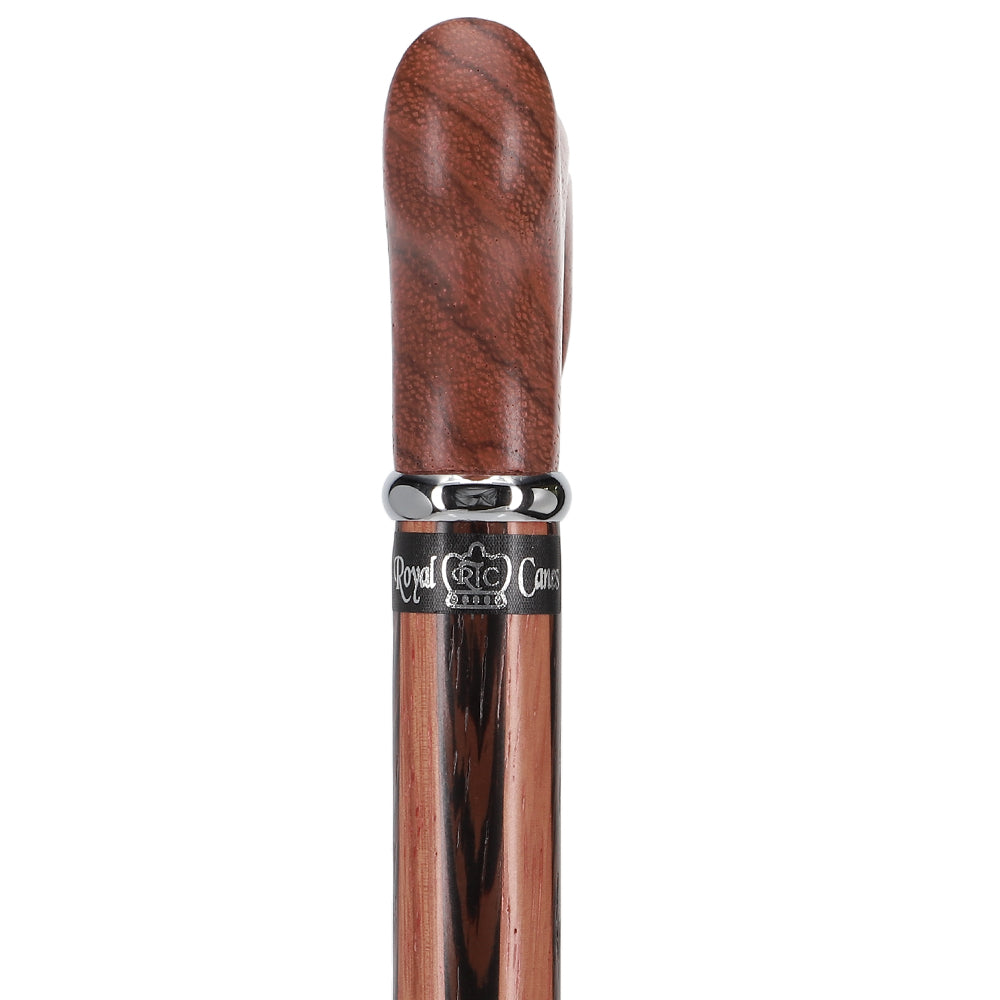 Unique Rosewood Derby: Inlaid Wenge Stripe Walking Cane Derby Classic Walking Canes - Tophatter Daily Deals