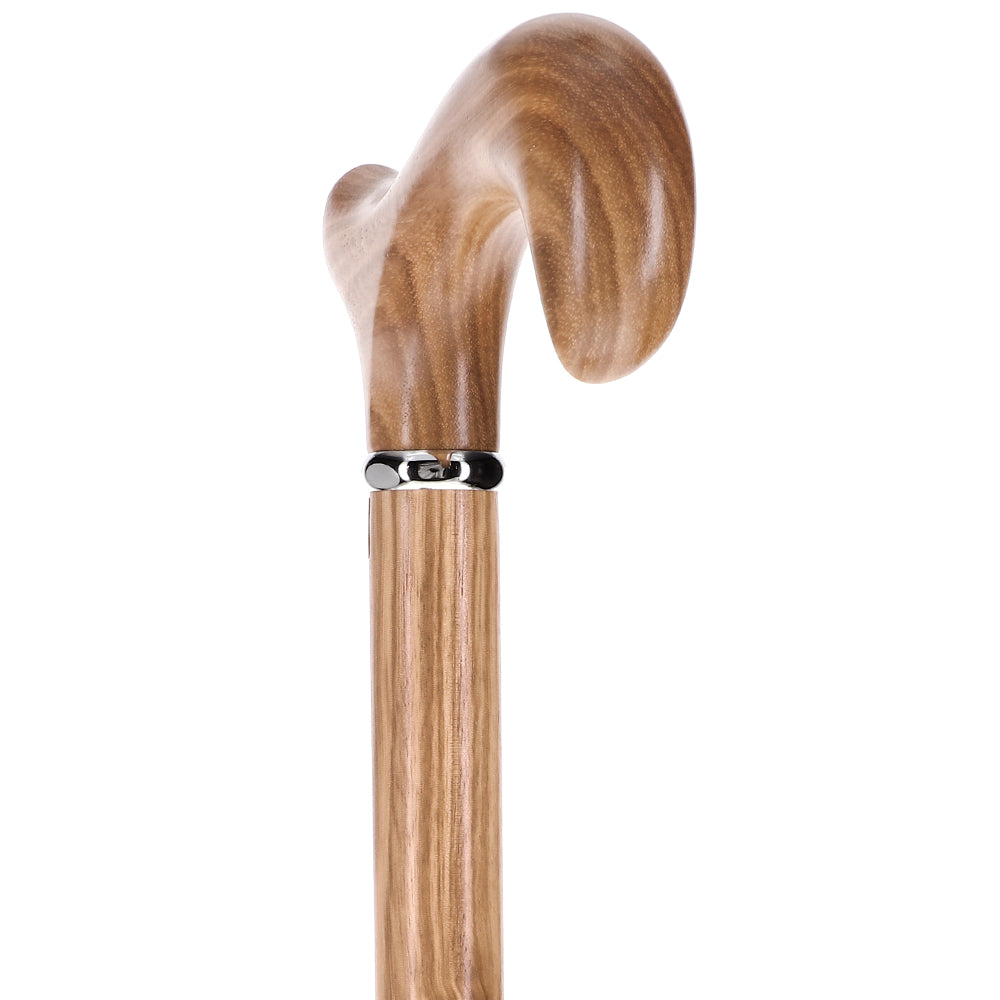 Genuine Striped Zebrano Derby Walking Cane with Natural Design Derby Classic Walking Canes - Tophatter Daily Deals