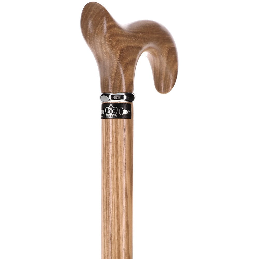 Genuine Striped Zebrano Derby Walking Cane with Natural Design Derby Classic Walking Canes - Tophatter Daily Deals