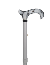 Stunning Acrylic Grey Folding Pearlz Cane-Adjustable & Foldable Pearl Swirl Lucite Designer Walking Canes - Tophatter Daily Deals