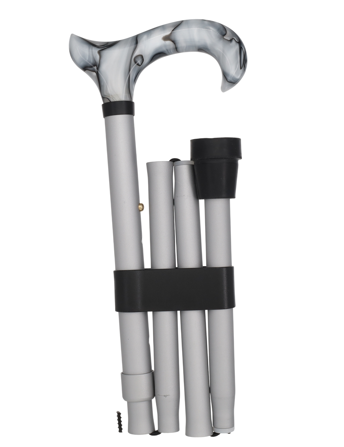 Stunning Acrylic Grey Folding Pearlz Cane-Adjustable & Foldable Pearl Swirl Lucite Designer Walking Canes - Tophatter Daily Deals