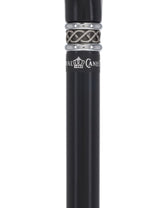 Slim Line Fritz Cane: Black Beechwood, Braided Pewter Collar Fritz Handle Walking Canes - Tophatter Daily Deals