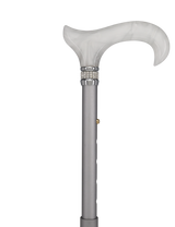 Platinum Pearlz w/Rhinestone collar and Silver shaft Designer Adjustable Orthopedic Folding Cane Pearl Swirl Lucite Designer Walking Canes - Tophatter Daily Deals