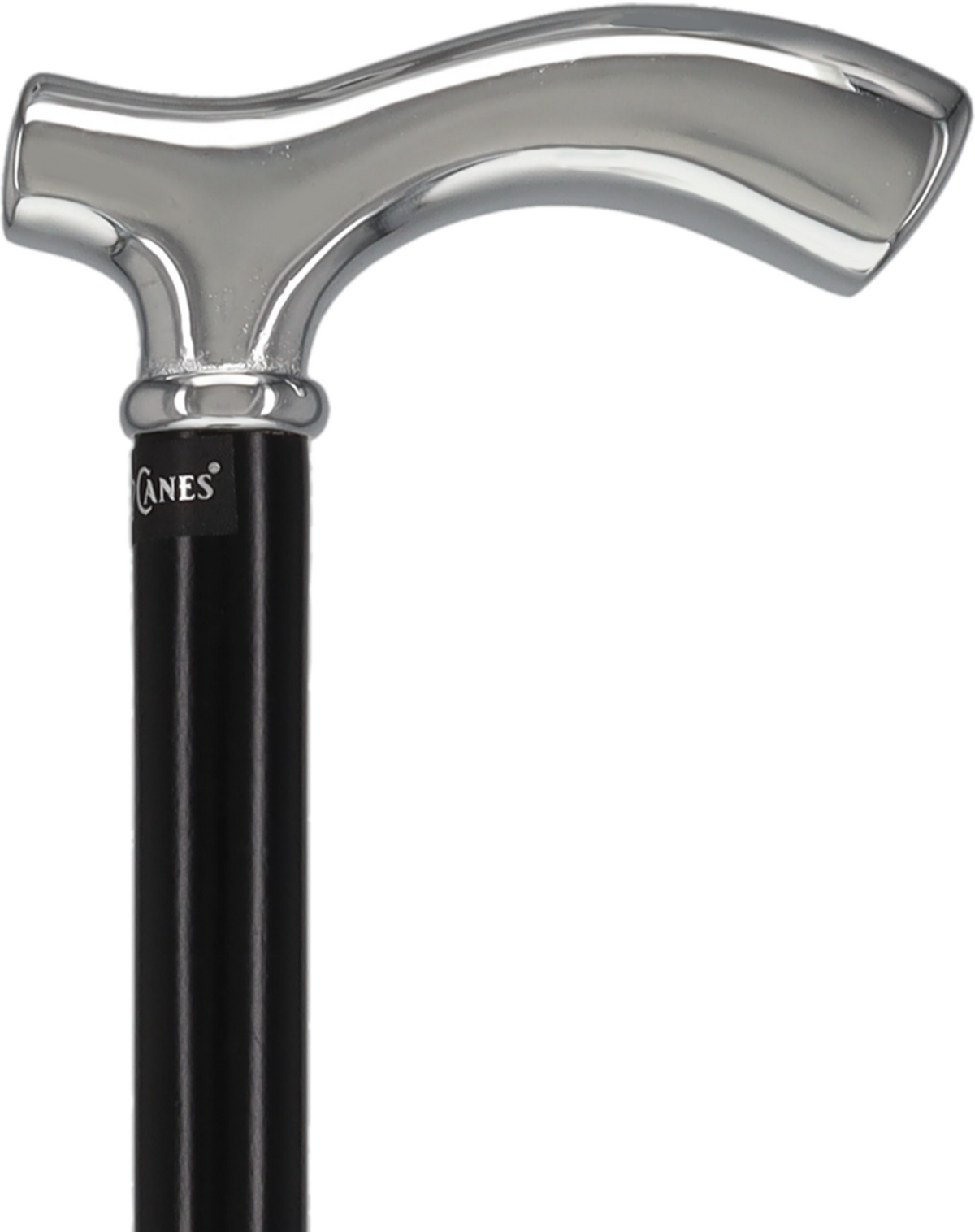 Formal Petite Black Chrome Fritz Cane, Slim & Beechwood Shaft Plated Handle Walking Canes - Tophatter Daily Deals