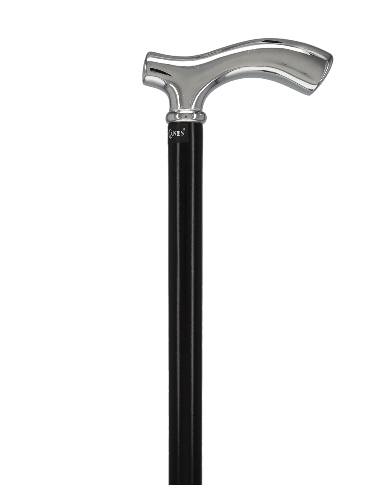 Formal Petite Black Chrome Fritz Cane, Slim & Beechwood Shaft Plated Handle Walking Canes - Tophatter Daily Deals