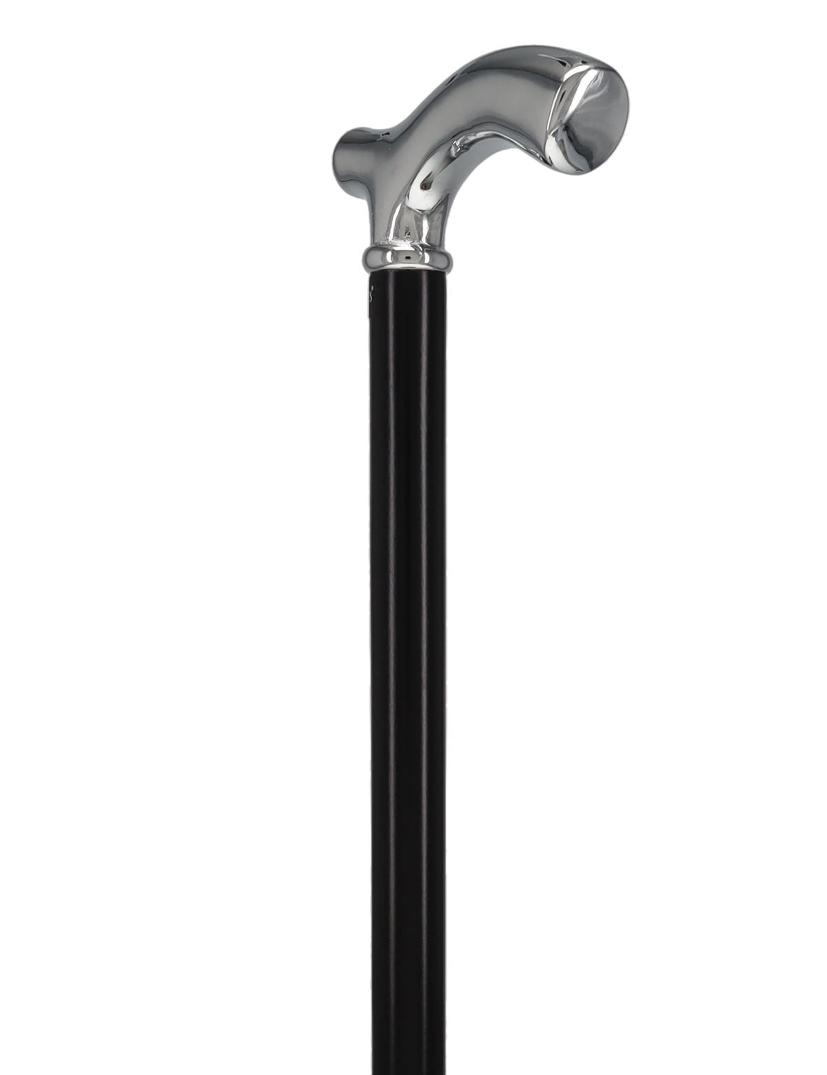 Formal Petite Black Chrome Fritz Cane, Slim & Beechwood Shaft Plated Handle Walking Canes - Tophatter Daily Deals