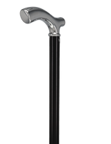 Formal Petite Black Chrome Fritz Cane, Slim & Beechwood Shaft Plated Handle Walking Canes - Tophatter Daily Deals