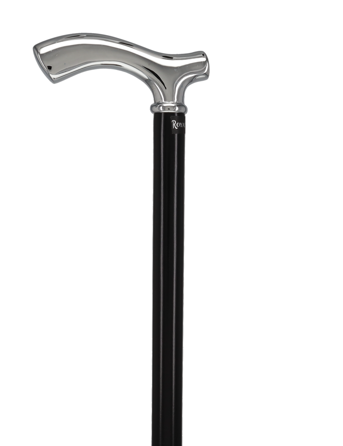 Formal Petite Black Chrome Fritz Cane, Slim & Beechwood Shaft Plated Handle Walking Canes - Tophatter Daily Deals