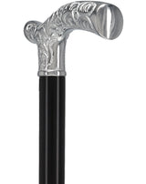 Premium Chrome Brass Scroll Fritz Cane: Black Beechwood Plated Handle Walking Canes - Tophatter Daily Deals