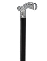 Premium Chrome Brass Scroll Fritz Cane: Black Beechwood Plated Handle Walking Canes - Tophatter Daily Deals