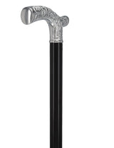Premium Chrome Brass Scroll Fritz Cane: Black Beechwood Plated Handle Walking Canes - Tophatter Daily Deals