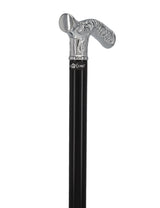 Premium Chrome Brass Scroll Fritz Cane: Black Beechwood Plated Handle Walking Canes - Tophatter Daily Deals