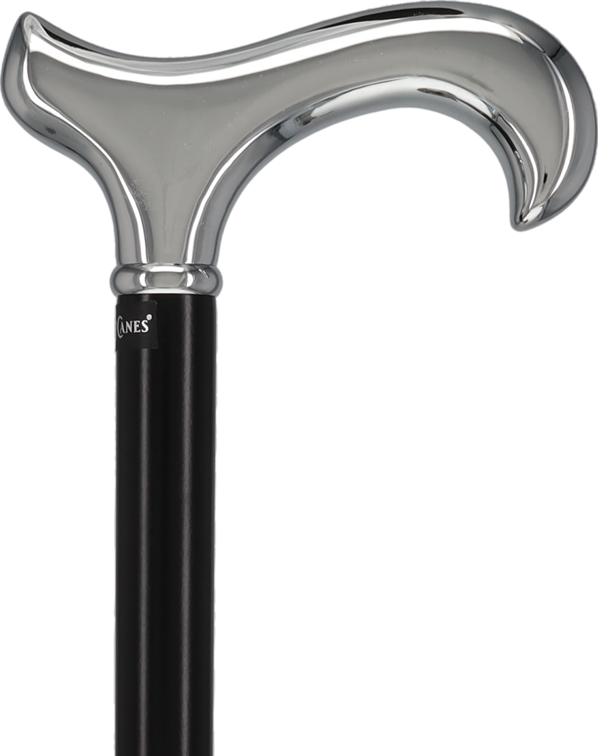 Formal Chrome Derby Cane, Black Beechwood & Silver Collar Plated Handle Walking Canes - Tophatter Daily Deals