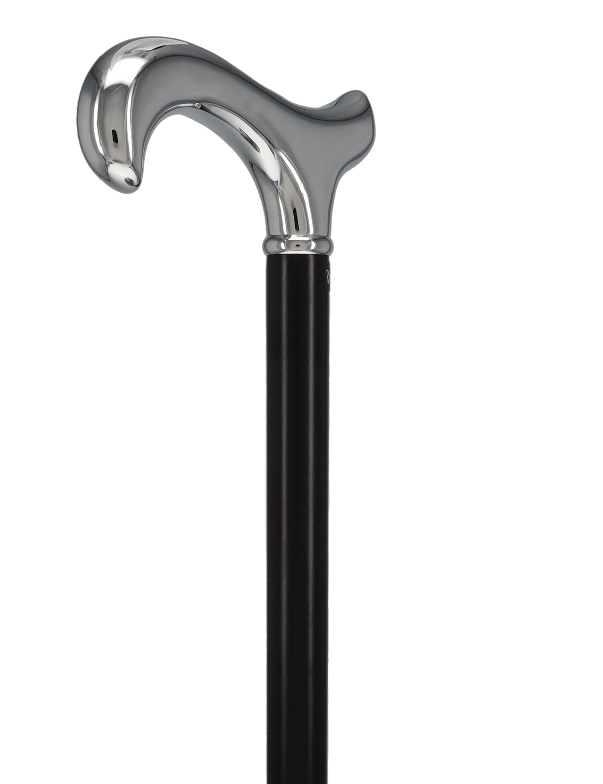 Formal Chrome Derby Cane, Black Beechwood & Silver Collar Plated Handle Walking Canes - Tophatter Daily Deals