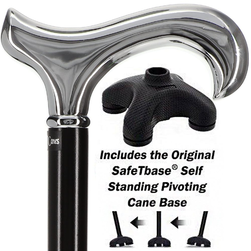 Formal Luxury Chrome Derby Cane: Silver Collar & SafeTbase Safetbase Canes - Tophatter Daily Deals