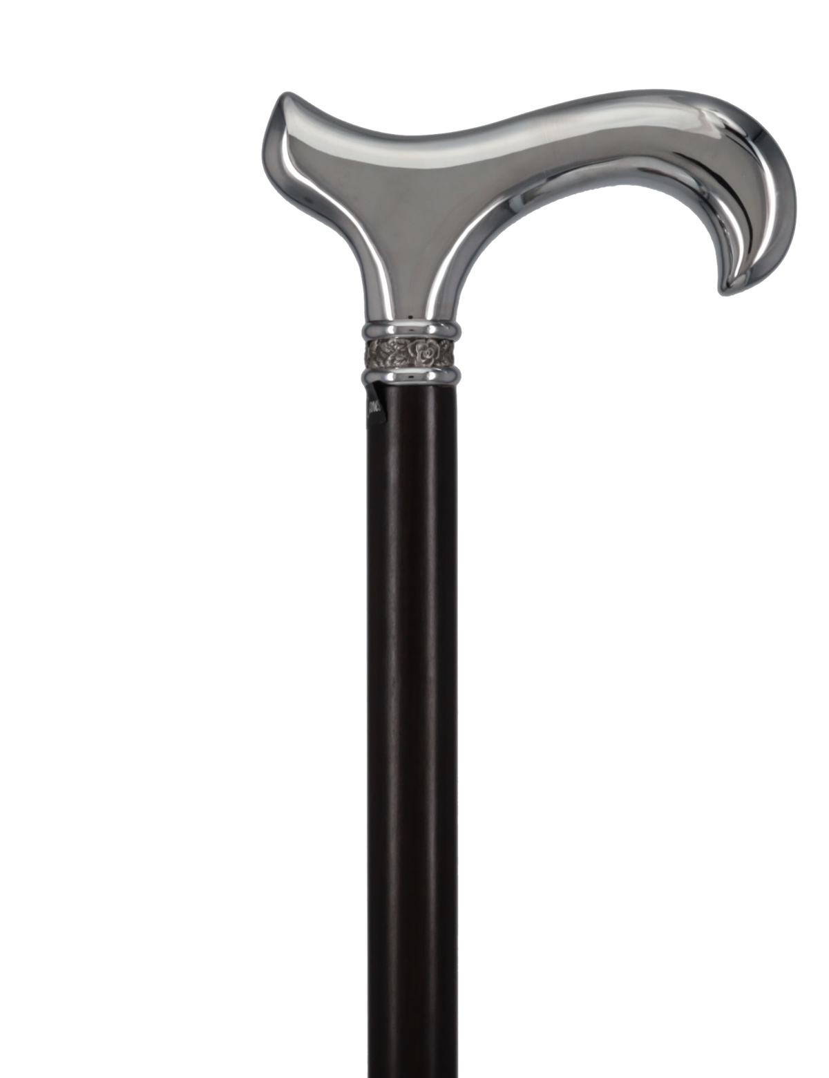 Luxurious Chrome Plated Cane: Ebony Shaft, Rose Pewter Collar Plated Handle Walking Canes - Tophatter Daily Deals