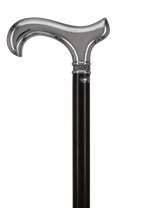 Luxurious Chrome Plated Cane: Ebony Shaft, Rose Pewter Collar Plated Handle Walking Canes - Tophatter Daily Deals