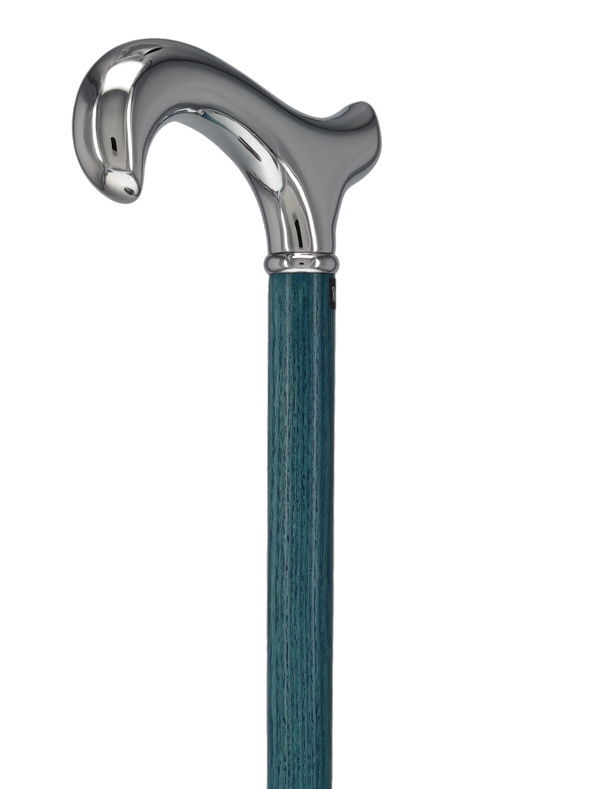 Luxury Blue Chrome Derby Cane - Stained Denim Ash Wood Plated Handle Walking Canes - Tophatter Daily Deals