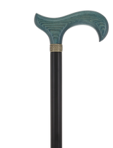 Derby Handle - Standard Size (Blue, Black, Pewter Collar) Derby Classic Walking Canes - Tophatter Daily Deals
