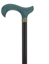 Derby Handle - Standard Size (Blue, Black, Pewter Collar) Derby Classic Walking Canes - Tophatter Daily Deals