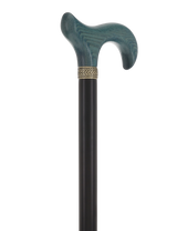 Derby Handle - Standard Size (Blue, Black, Pewter Collar) Derby Classic Walking Canes - Tophatter Daily Deals