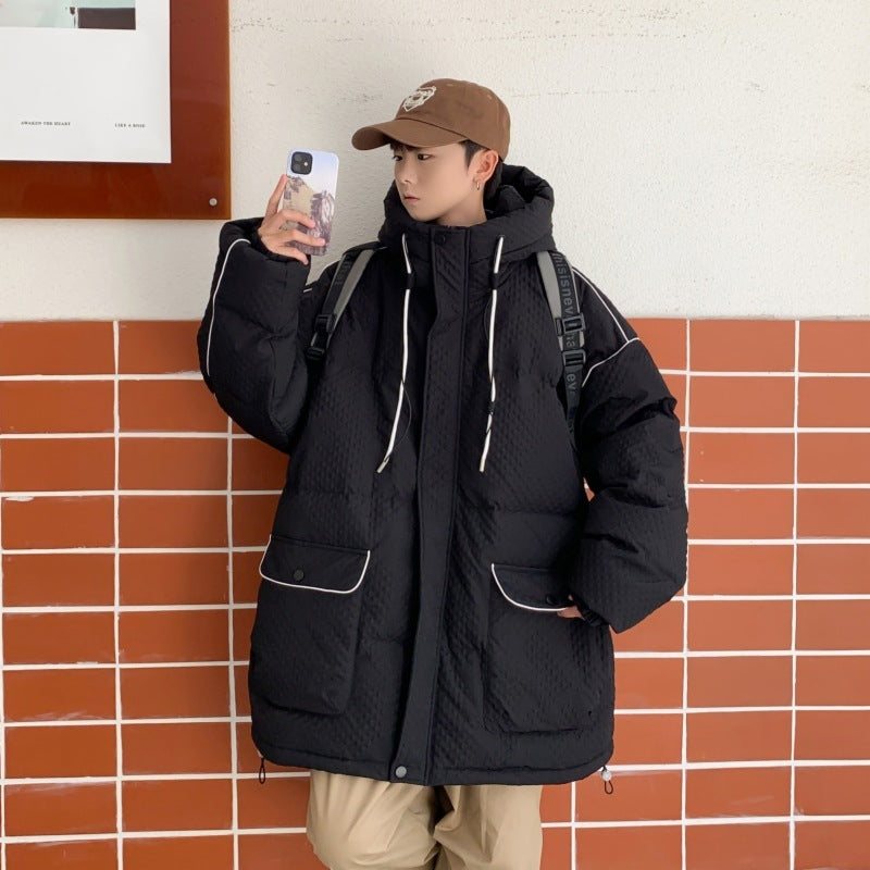 Insulating Mens Down Jacket - Boxy Relaxed Fit, Winter 7701 Black 3D Changing Face Moving Picture Frame - Tophatter Daily Deals
