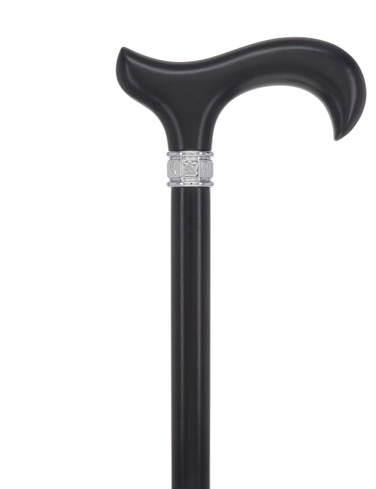 Elegant Black Beechwood Derby - Embossed Pewter Collar Classic Wood Canes - Tophatter Daily Deals