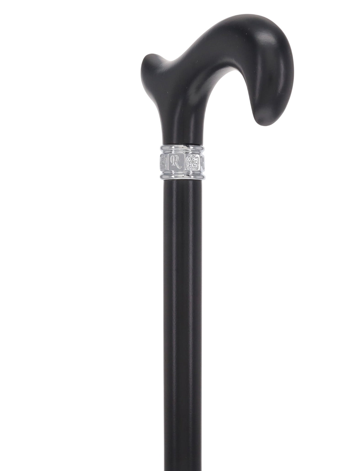 Elegant Black Beechwood Derby - Embossed Pewter Collar Classic Wood Canes - Tophatter Daily Deals