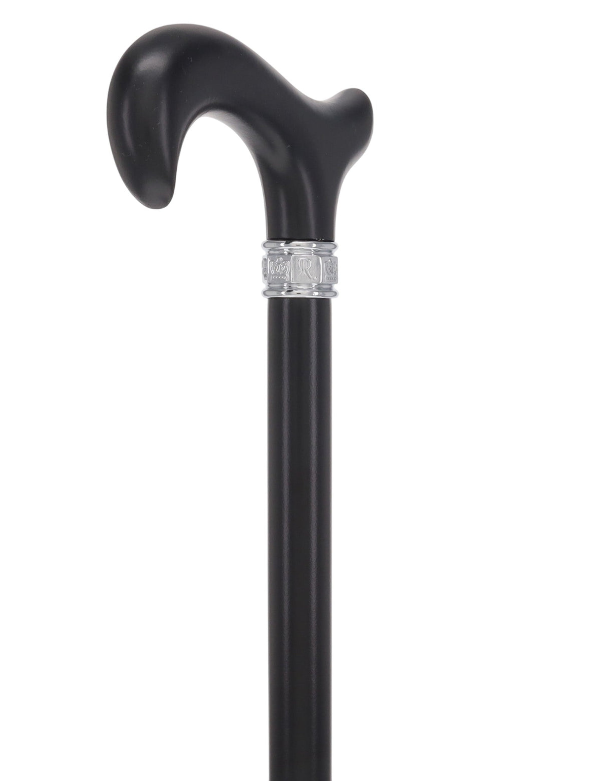 Elegant Black Beechwood Derby - Embossed Pewter Collar Classic Wood Canes - Tophatter Daily Deals