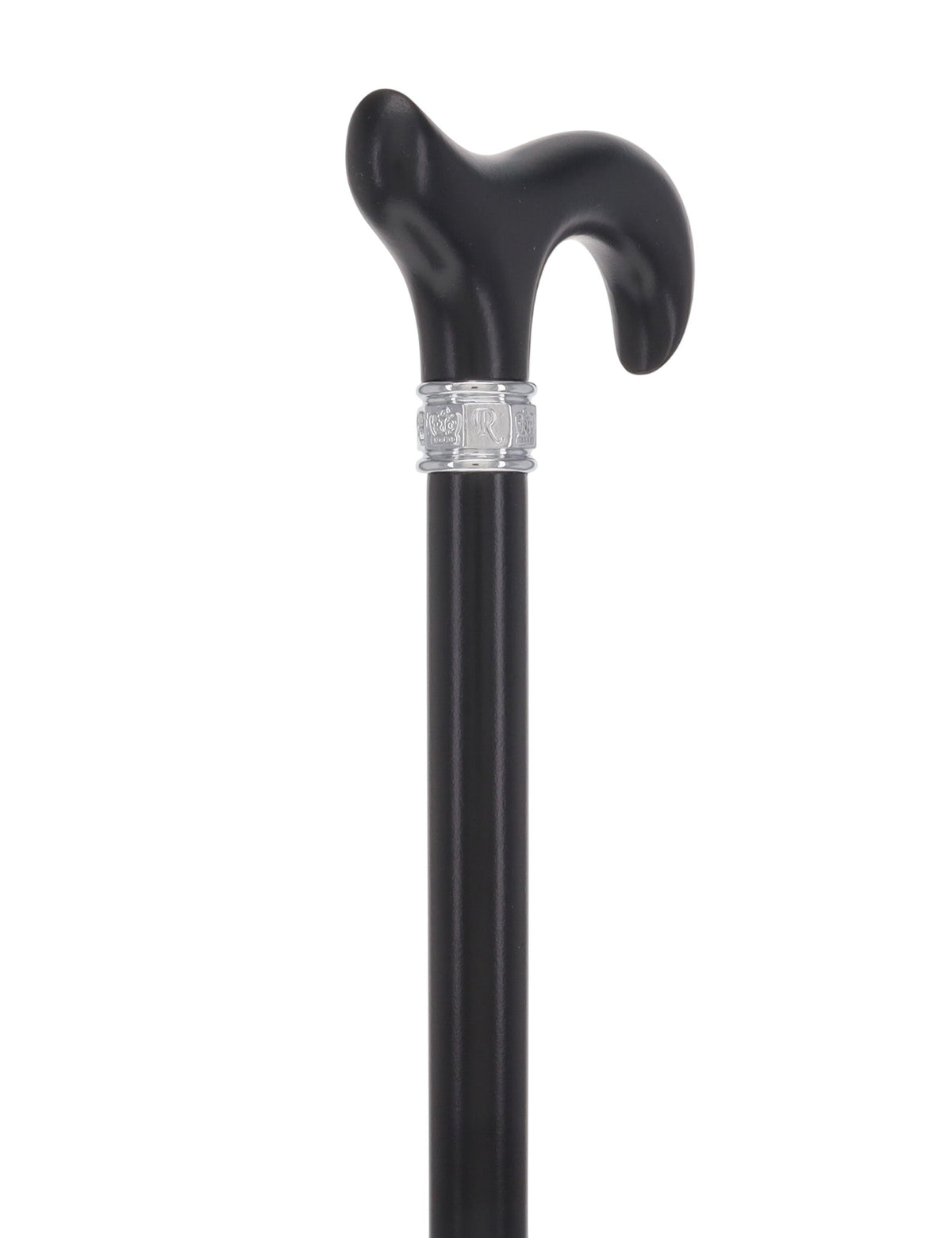 Elegant Black Beechwood Derby - Embossed Pewter Collar Classic Wood Canes - Tophatter Daily Deals