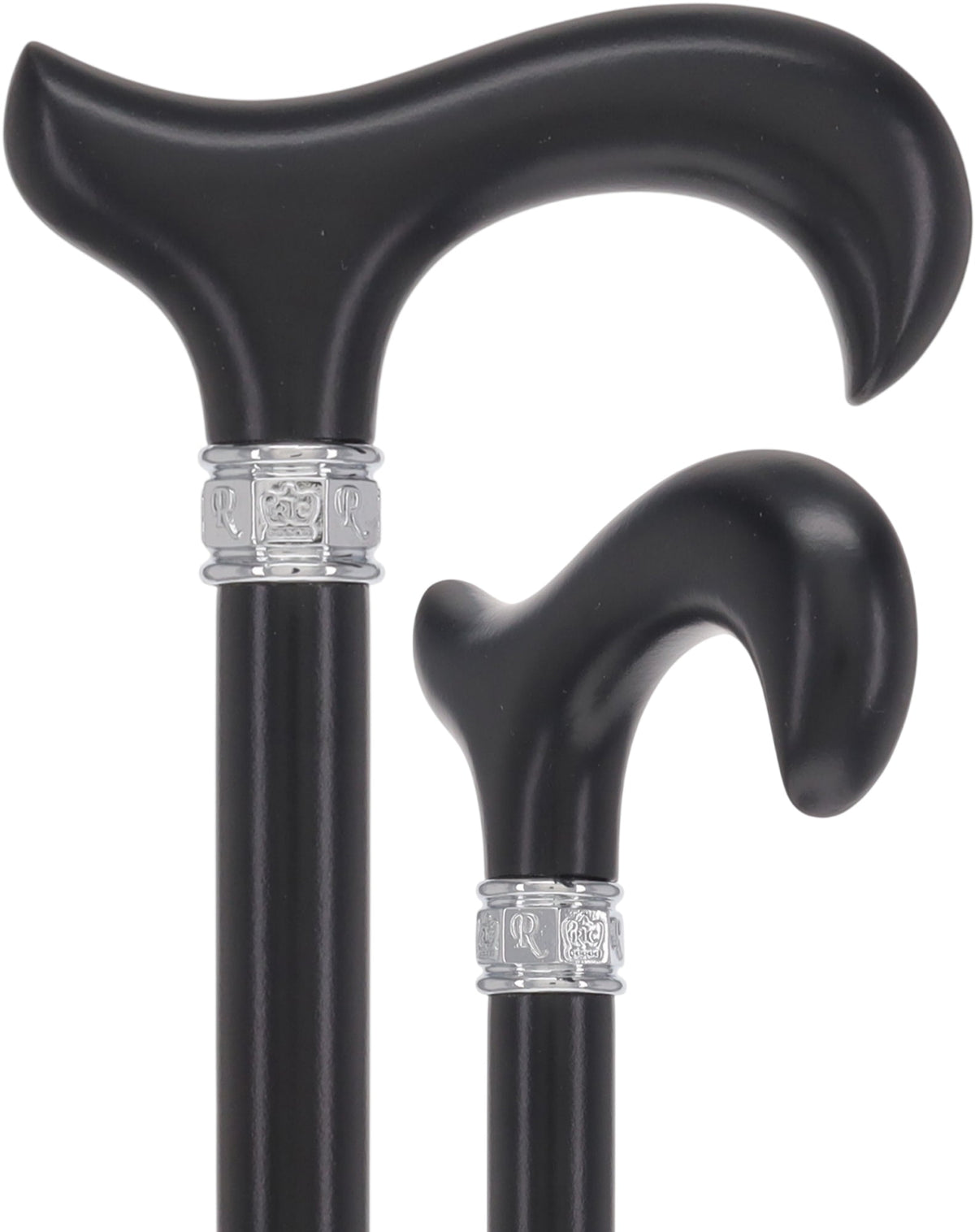 Elegant Black Beechwood Derby - Embossed Pewter Collar Classic Wood Canes - Tophatter Daily Deals