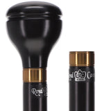 Timeless Black & Gold Elegance Knob Walking Stick Knob Handled Canes - Tophatter Daily Deals