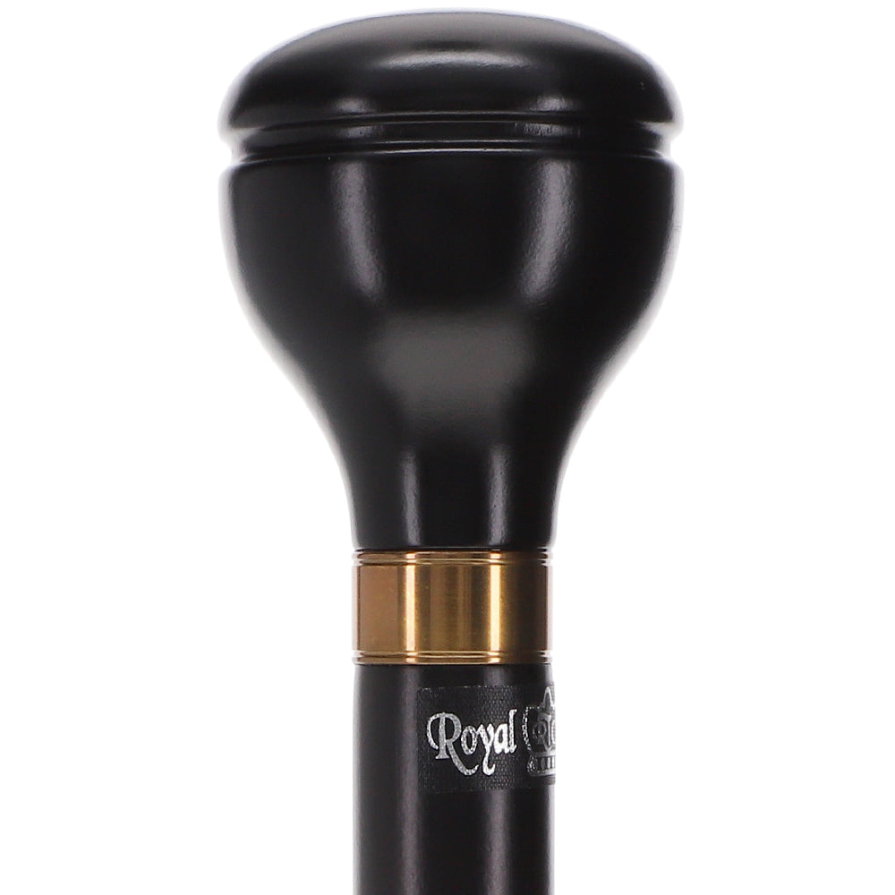 Timeless Black & Gold Elegance Knob Walking Stick Knob Handled Canes - Tophatter Daily Deals