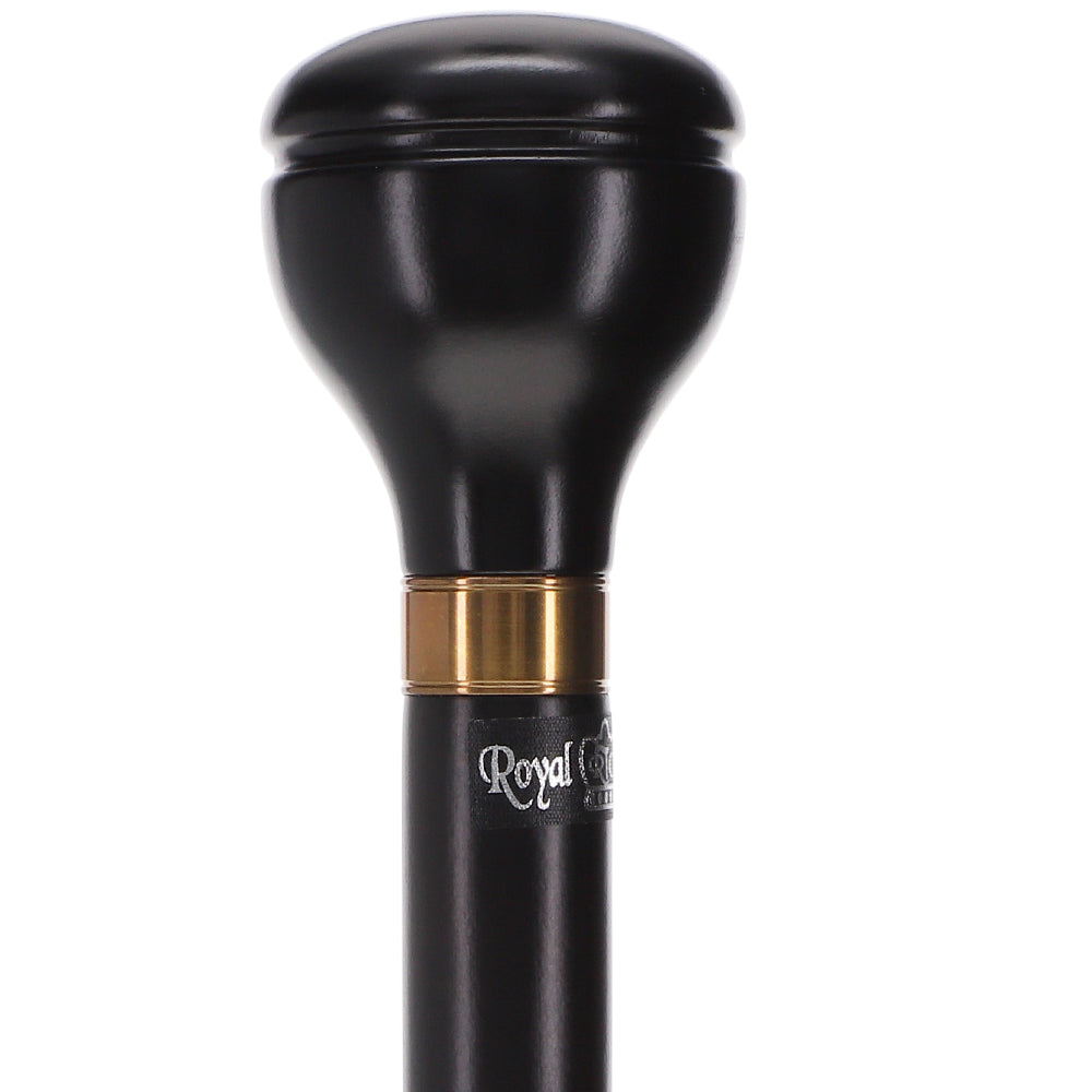 Timeless Black & Gold Elegance Knob Walking Stick Knob Handled Canes - Tophatter Daily Deals