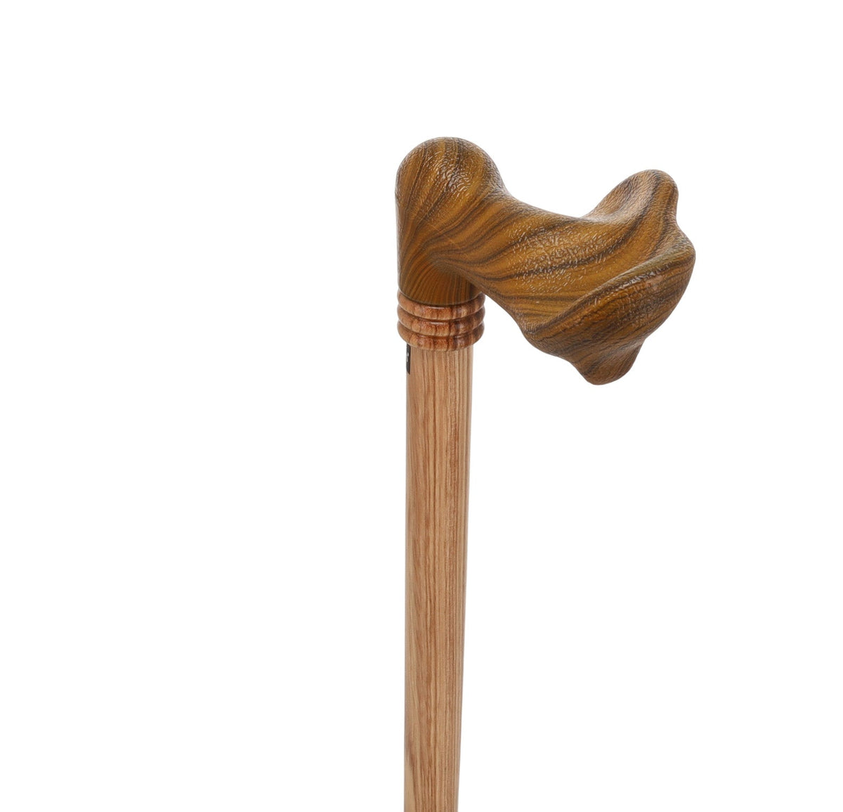 Comfort Palm Grip Cane - Zebrano Wood & Collar Anatomically Correct - Tophatter Daily Deals