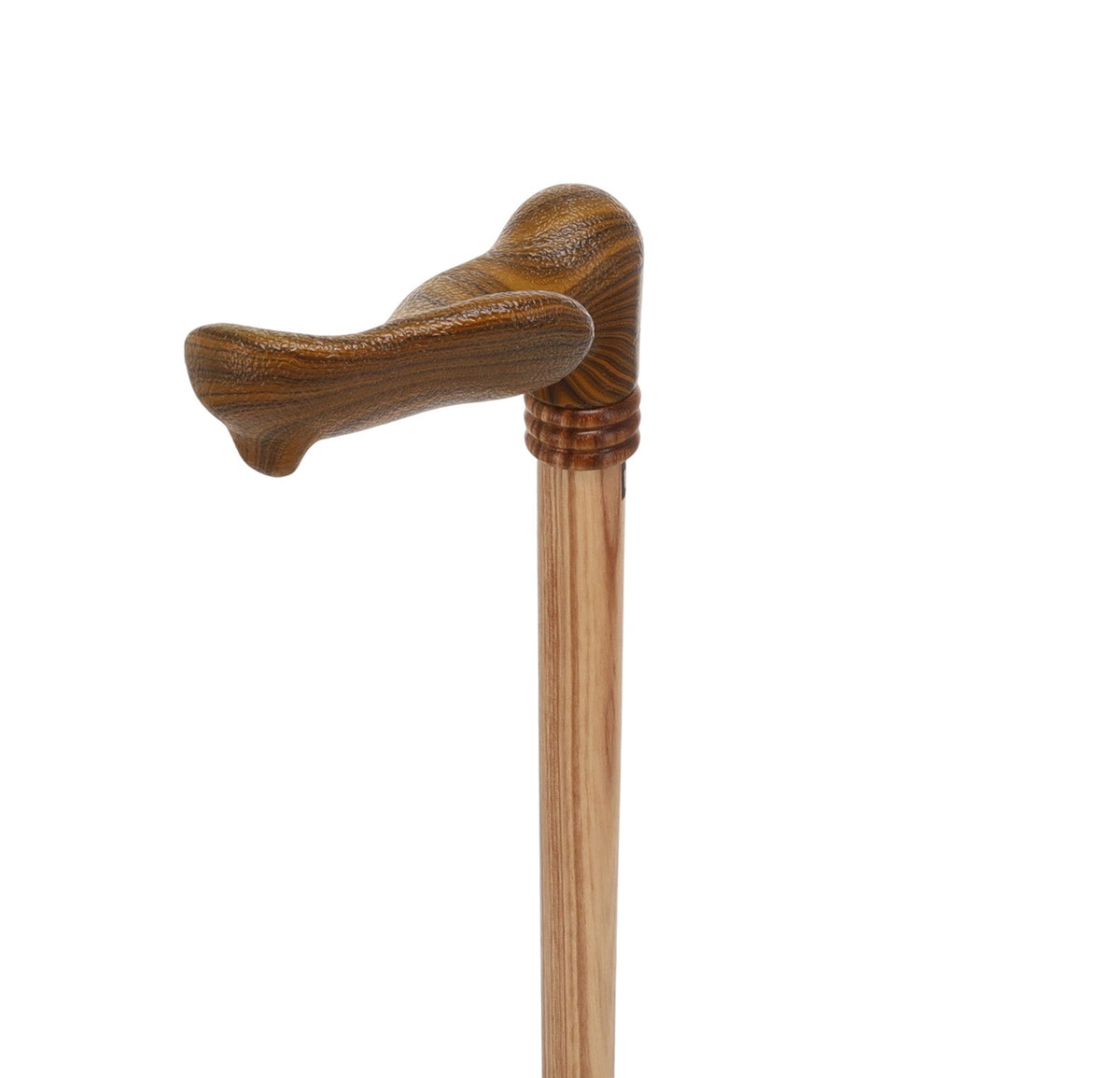 Comfort Palm Grip Cane - Zebrano Wood & Collar Anatomically Correct - Tophatter Daily Deals