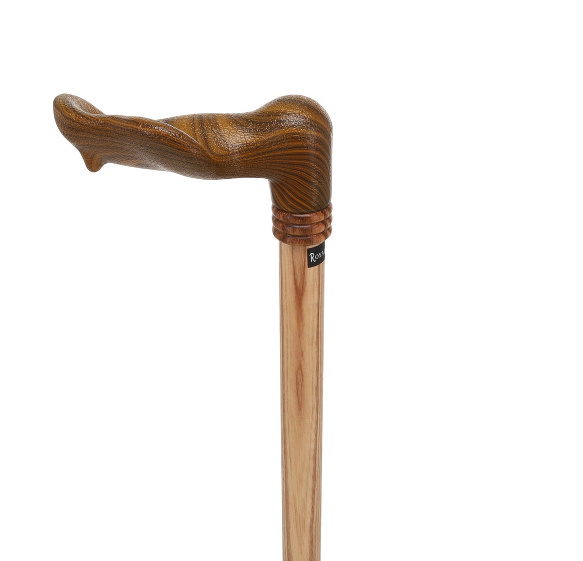 Comfort Palm Grip Cane - Zebrano Wood & Collar Anatomically Correct - Tophatter Daily Deals
