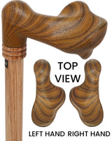 Comfort Palm Grip Cane - Zebrano Wood & Collar Left Anatomically Correct - Tophatter Daily Deals