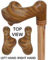 Comfort Palm Grip Cane - Zebrano Wood & Collar Right Anatomically Correct - Tophatter Daily Deals