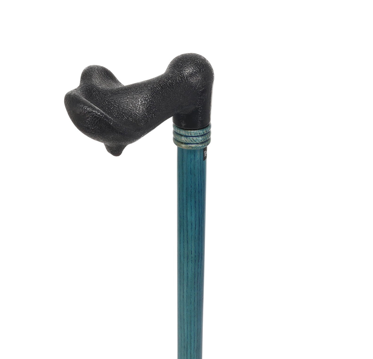 Comfy Denim Blue Palm-Grip Cane: Ash Wood Shaft & Wooden Collar Palm Hand Grip Canes - Tophatter Daily Deals