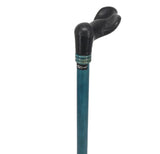 Comfy Denim Blue Palm-Grip Cane: Ash Wood Shaft & Wooden Collar Palm Hand Grip Canes - Tophatter Daily Deals