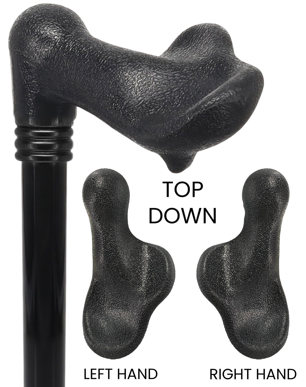 Comfy Black Palm-Grip Cane: Beechwood Shaft & Collar Palm Hand Grip Canes - Tophatter Daily Deals