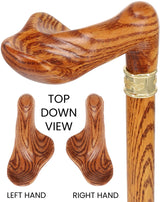 Luxury Oak Palm Grip Walking Cane - Ergonomic Comfort Right Hand Palm Hand Grip Canes - Tophatter Daily Deals