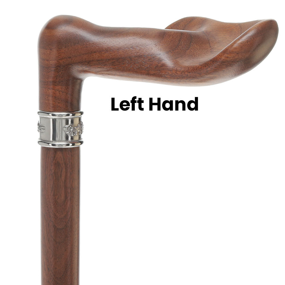 Luxury Walnut Palm Grip Walking Cane - Ergonomic Comfort - Tophatter Daily Deals