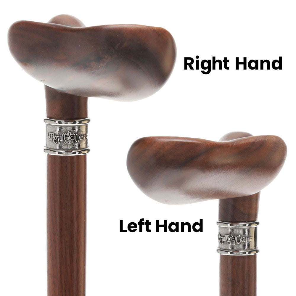 Luxury Walnut Palm Grip Walking Cane - Ergonomic Comfort - Tophatter Daily Deals